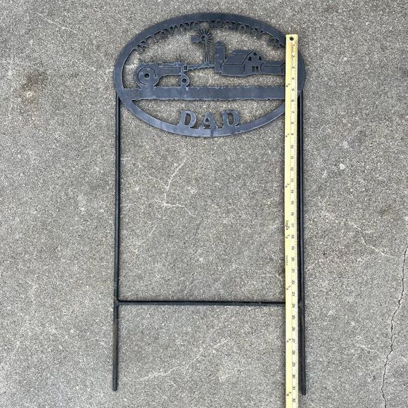 "IN LOVING MEMORY DAD" Metal Sign with Stakes Remembrance Loved Ones Farming - Picture 4 of 8